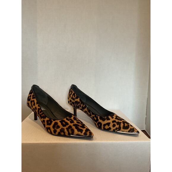 Franco Sarto- Khalsa- Calf Hair Leather - Leopard print, Kitten Heel - Pumps-9M - Picture 1 of 10